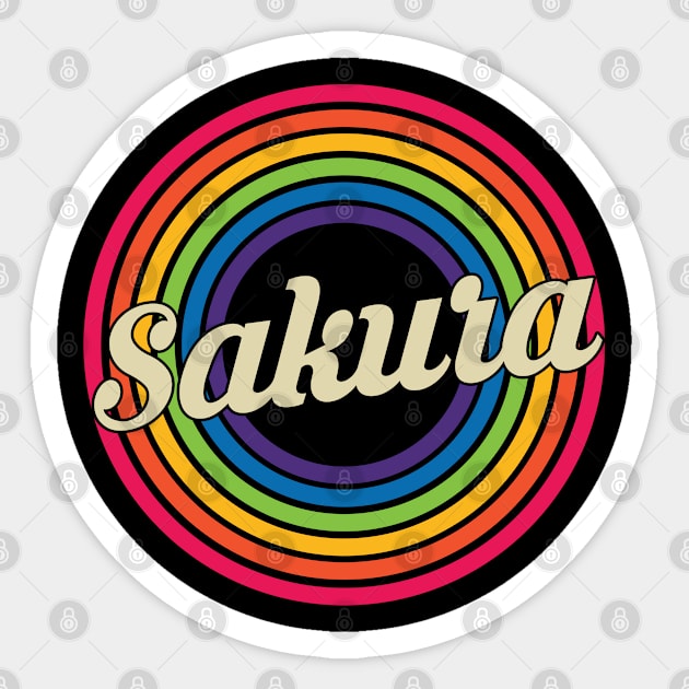 Sakura - Retro Rainbow Style Sticker by MaydenArt